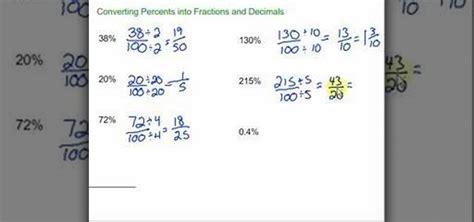 How To Convert Percents Into Fractions And Decimals Math Wonderhowto
