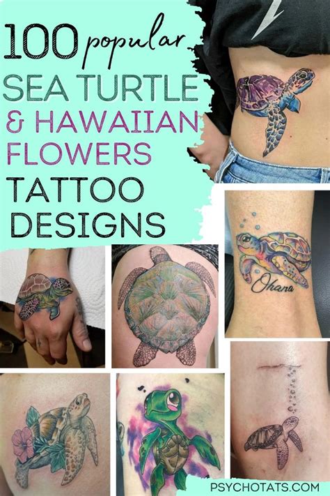 Sea Turtle And Hawaiian Flowers Tattoo Sea Turtle Tattoos Hawaiian