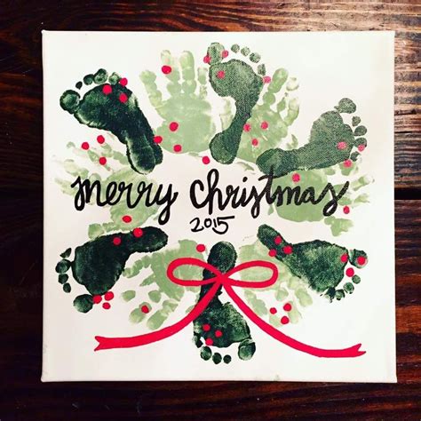 Christmas 2017 Footprint Handprint Wreath Christmas Crafts For