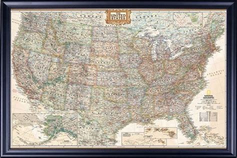 Map Of The United States Of America Usa Map Black Executive Frame Size