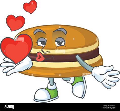 A Romantic Cartoon Character Of Dorayaki With A Heart Stock Vector