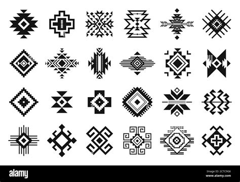 Tribal Elements Monochrome Geometric American Indian Patterns Navajo