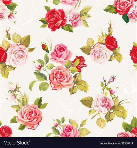 Vintage Roses Seamless Pattern Royalty Free Vector Image