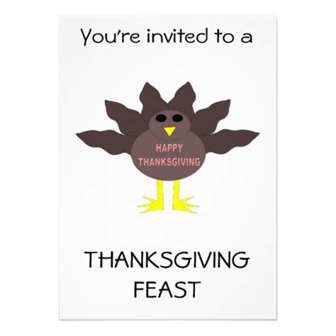 Thanksgiving Plucked Turkey Feast Custom Invitation Zazzle