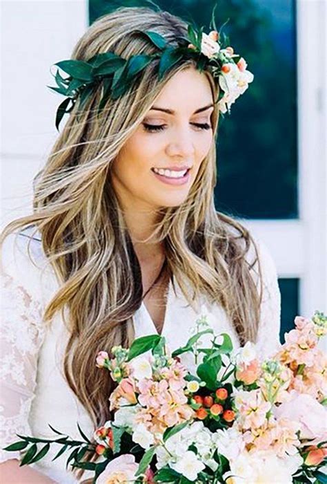 45 Wedding Hairstyles With Flower Crowns Perfect For Your Wedding With