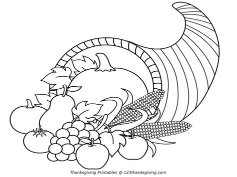 Cornucopia coloring pages for kids online. Cornucopia coloring pages to download and print for free