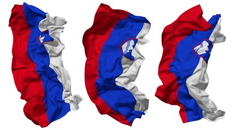 Free Slovenia Flag Waves Isolated In Different Styles With Bump Texture
