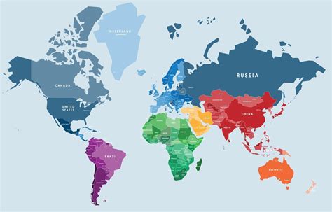 Mapa Político Del Mundo Con Nombres De Países Descargar Vectores Hot