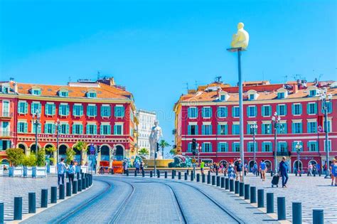 nice france june 11 2017 people are strolling through massena square in the center of nice