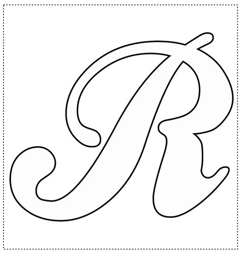Molde letra R para imprimir maiúscula minúscula e cursiva Artesanato