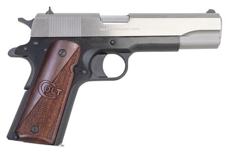 Colt M1911a1 38 Super Full Size Bi Tone Pistol With Rosewood Grips