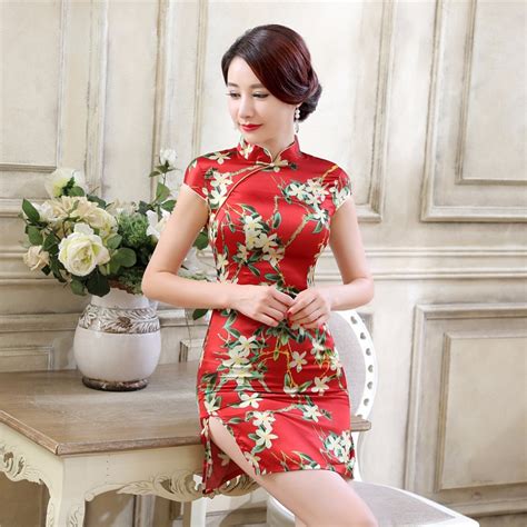 Vietnam Traditional Dress Elegant Chinese Dresses Cheongsam Two Style