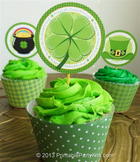 Free Printable St Patrick S Day Party Circles Cupcake Picks