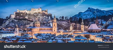 Panoramic View Of The Historic City Of Salzburg With Hohensalzburg