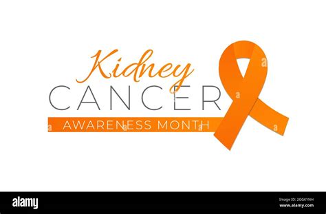 Kidney Cancer Awareness Month Isolated Logo Icon Sign Stock Vector