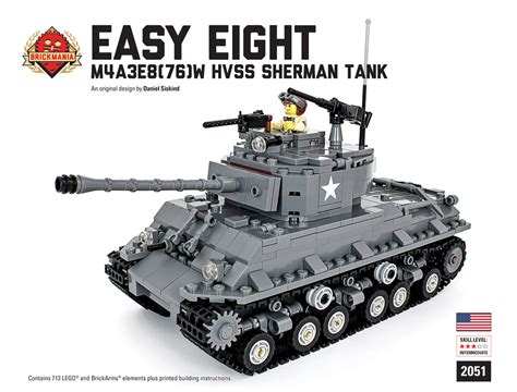 Easy Eight M4a3e876w Sherman Tank Kit Brickmania Toys