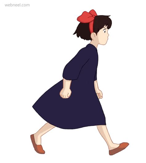 2d Girl Fast Side Walk Animation  5