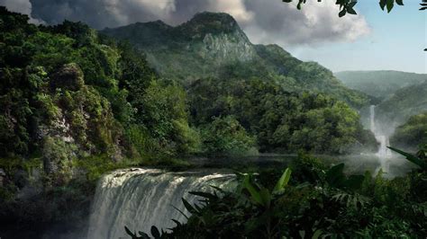 Hd Landscapes Jungle Waterfalls Hd Desktop Wallpaper