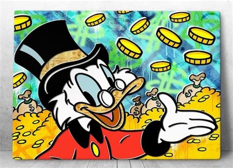 Uncle Scrooge Mcduck Wall Art Smell Of Money Canvas Ducktales Etsy