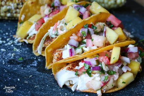 Baked Fish Tacos With Peach Salsa And Creamy Coleslaw
