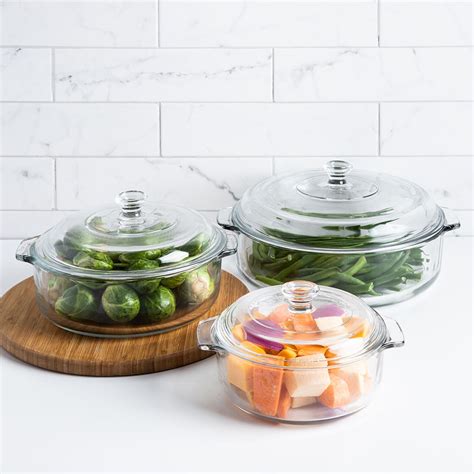 Libbey Baker S Basics Glass Casserole Combo Set Of 6 Clear Kitchen Stuff Plus