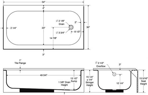 Standard bathtub dimensions & minimum requirements. Image result for tub dimensions | Bathtub sizes, Kitchen ...