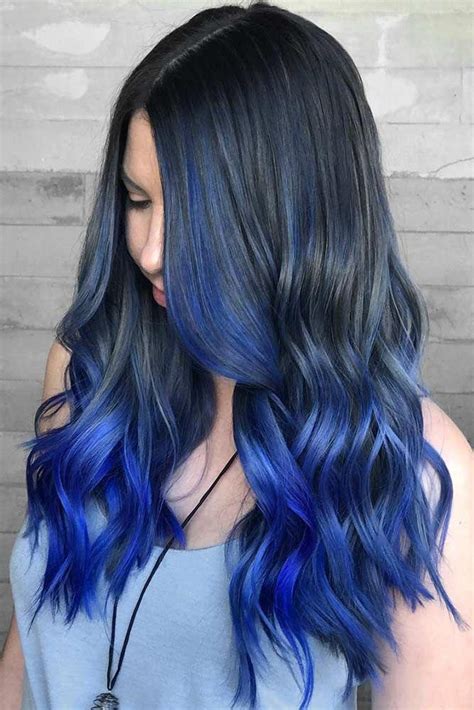 Black To Eclectic Blue Ombre Blueombre Brown Ombre Hair