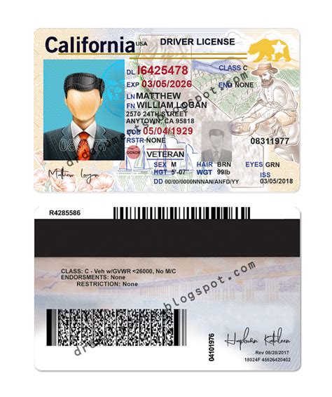 Free California Drivers License Template Editable Free Printable Blog