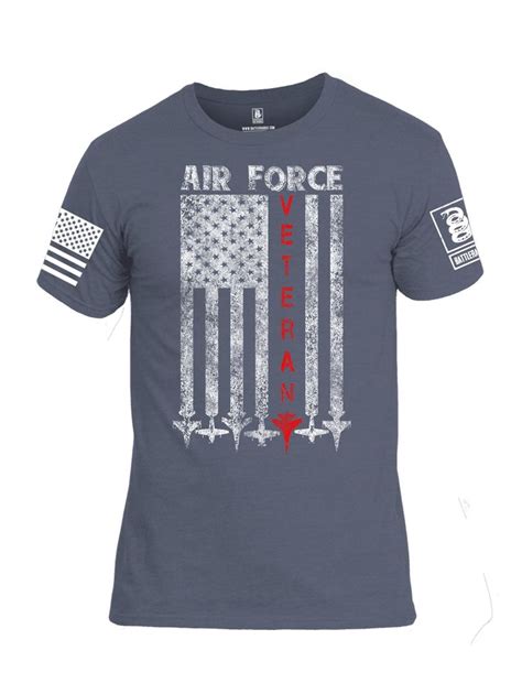 Battleraddle Air Force Veteran White Sleeve Print Mens Cotton Crew Neck