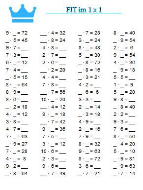 Zum erlernen der ordinalzahlen+ regeln zur bildung der ordinalzahlenviel fr. Arbeitsblatt - Fit im 1 x 1 | Arbeitsblätter mathe, Schule ...
