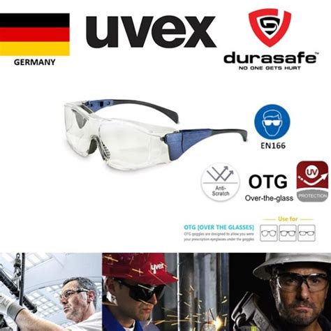 Uvex S3150 Otg Safety Glasses Blue Frame Thailand Best Work Wear And Sports Wear Online Store