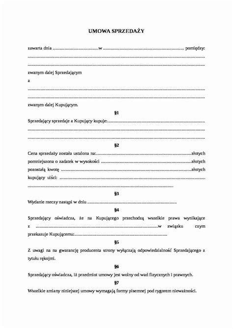 Wzór Umowa sprzedaży Notatek pl
