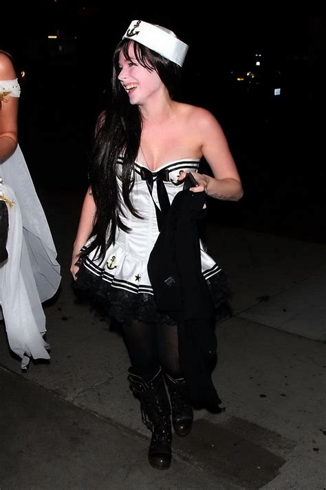 Avril Lavigne Wearing A Sexy Sailor Costume Outside The Boa Steakhouse