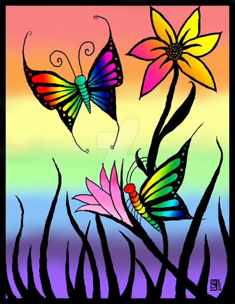 Rainbow Butterflies By Bunnygirl2190 On Deviantart