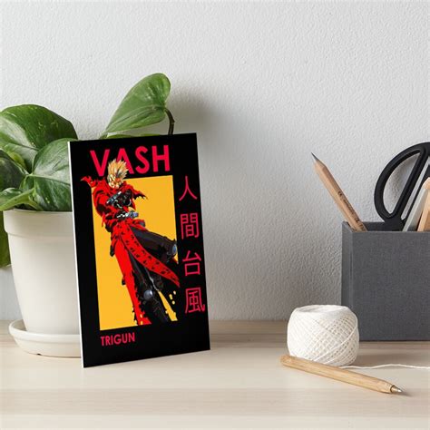 trigun vash the stampede dual wield anime art board print by kino san redbubble