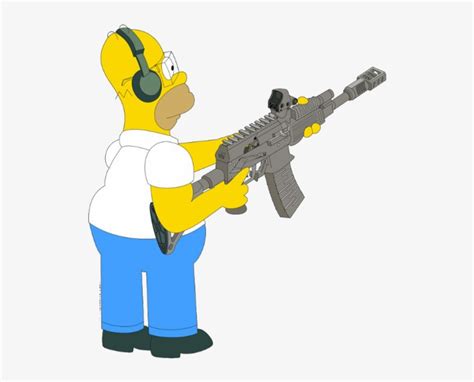 Download Homer Simpson Psd Homer Simpson With Gun Hd Transparent
