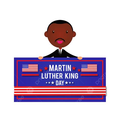 Martin Luther King Day Greeting With Square Banner On Transparent