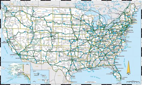 Large detailed highways map of the US. The US large detailed highways