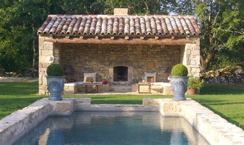 Swimming Pool Ideas Lovely Pool House And Stone Edge Around Pool