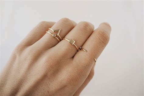 Gold Stacking Rings Delicate Rings Stack Rings By Luvminimal