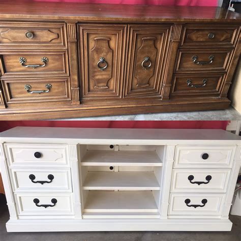 Upcycled Dresser Into Tv Stand Chalk Painted Wax Sealed Diy