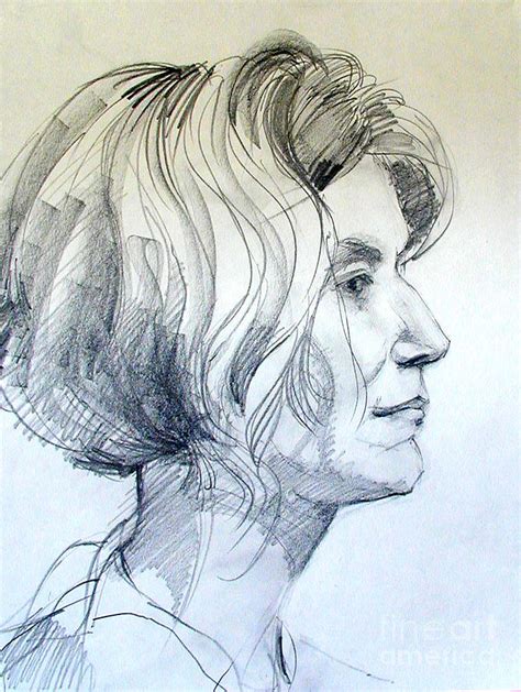 Portrait Drawing Of A Woman In Profile Drawing By Greta Corens