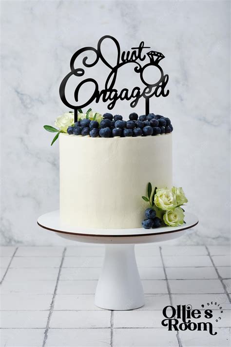Just Engaged Cake Topper Engagement Cake Topper