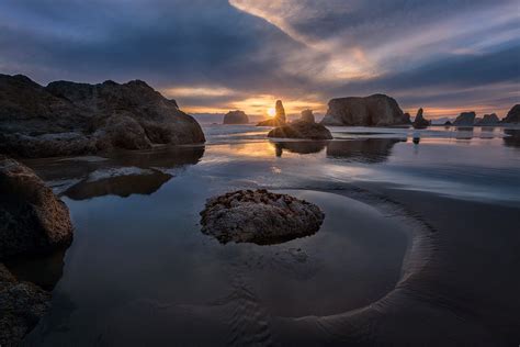 Bandon Sunset By Donald Luo On 500px Sunset Views Landscape Pictures