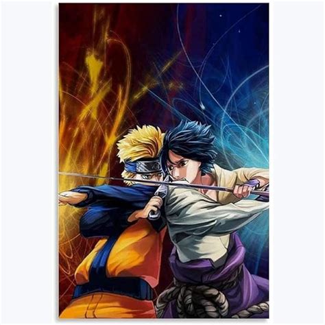 Ttik Póster Arte De La Lona Del Conflicto Final De Naruto Vs Sasuke