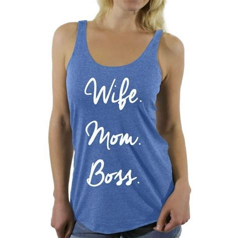 Awkward Styles Womens Wife Mom Boss Graphic Racerback Tank Tops Mothers Day T