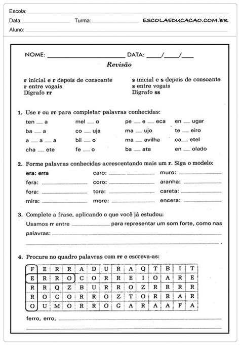 Atividades De Português 5º Ano Ortografia