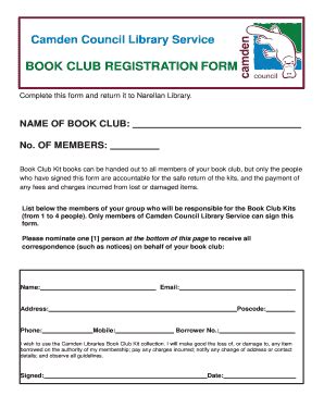 Virtual tour to the sections of library. Book Club Registration Form - Fill Online, Printable ...