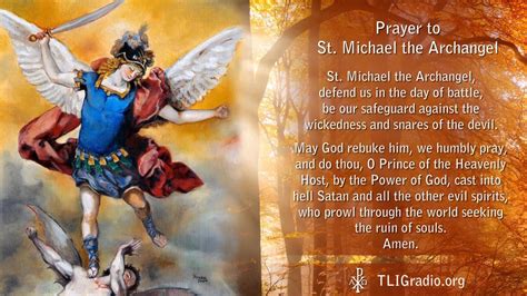 Prayer To St Michael The Archangel Youtube