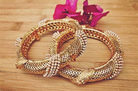 Pearl Kada Bangles From Orne Jewels South India Jewels